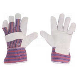 10 set : L270110K - Protective gloves, Size: 10, cotton,natural leather