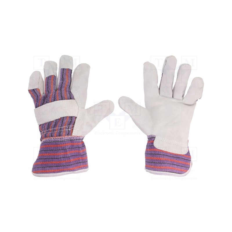10 set : L270110K - Protective gloves, Size: 10, cotton,natural leather