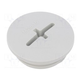 20 pcs : BM4625 - Stopper, M25, 1.5, IP56, polyamide, light grey, Thread: metric, 8mm