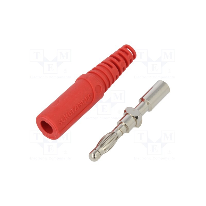 10 pcs : FK 9 S NI / RT - Plug, 4mm banana, 32A, 33VAC, 70VDC, red, non-insulated, 2.5mm2
