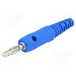 10 pcs : FK 8 L NI / BL - Plug, 4mm banana, 32A, 33VAC, 70VDC, blue, Max.wire diam: 4mm