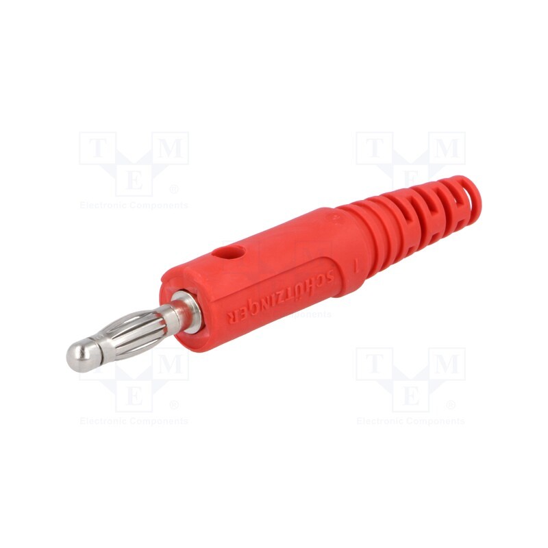 10 pcs : FK 8 L NI / RT - Plug, 4mm banana, 32A, 33VAC, 70VDC, red, Max.wire diam: 4mm, 2.5mm2