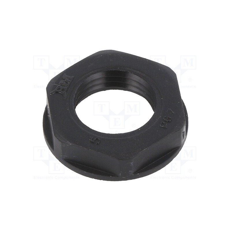 50 pcs : BM4807N - Nut, PG7, polyamide, black, -20÷90°C, Thread: PG