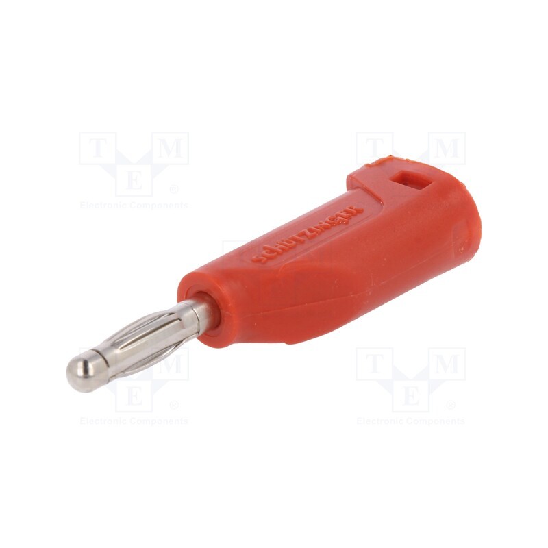 10 pcs : FK 15 S NI / 1 / RT - Plug, 4mm banana, 16A, 33VAC, 70VDC, red, Max.wire diam: 4mm, 1mm2