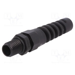 10 pcs : BM4912SN - Cable gland, with strain relief, M12, 1.5, IP68, polyamide, black