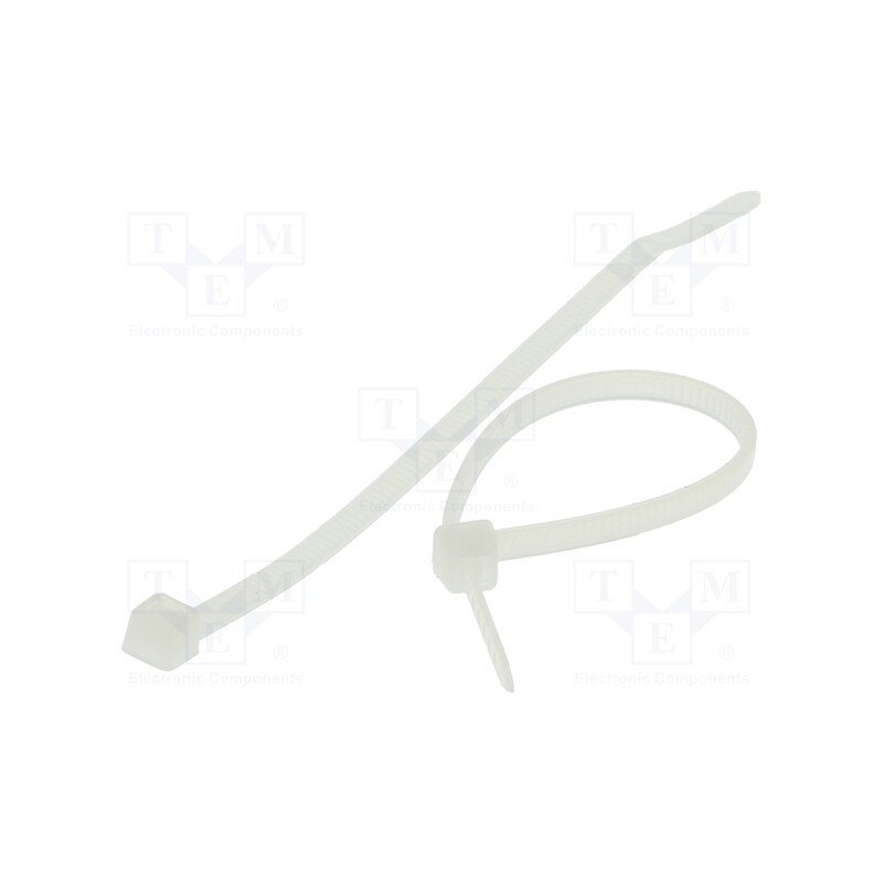 200 pcs : BMB1025 - Cable tie, L: 100mm, W: 2.5mm, polyamide, 80N, natural, Ømax: 22mm
