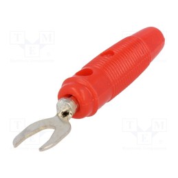 20 pcs : R8-25D RED - Plug, fork terminals, 500VDC, 10A, red, Overall len: 59.2mm, 2.5mm2