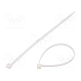 200 pcs : BMB1536V0 - Cable tie, L: 150mm, W: 3.6mm, polyamide, 180N, white, Ømax: 36mm