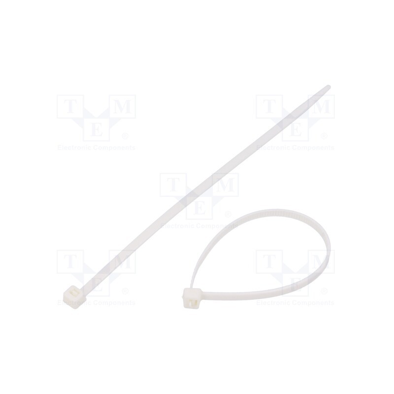 200 pcs : BMB1536V0 - Cable tie, L: 150mm, W: 3.6mm, polyamide, 180N, white, Ømax: 36mm
