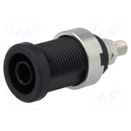 10 pcs : 3265-I-SW - Socket, 4mm banana, 36A, Cutout: Ø12mm, black, nickel plated, 5mΩ