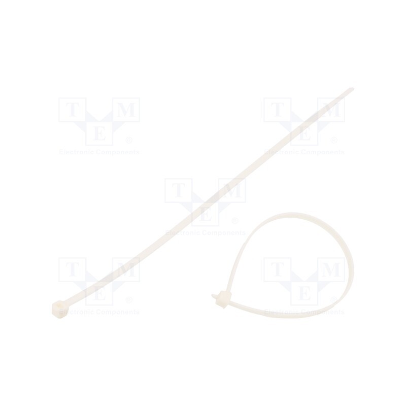 200 pcs : BMB2036V0 - Cable tie, L: 200mm, W: 3.6mm, polyamide, 180N, white, Ømax: 52.5mm