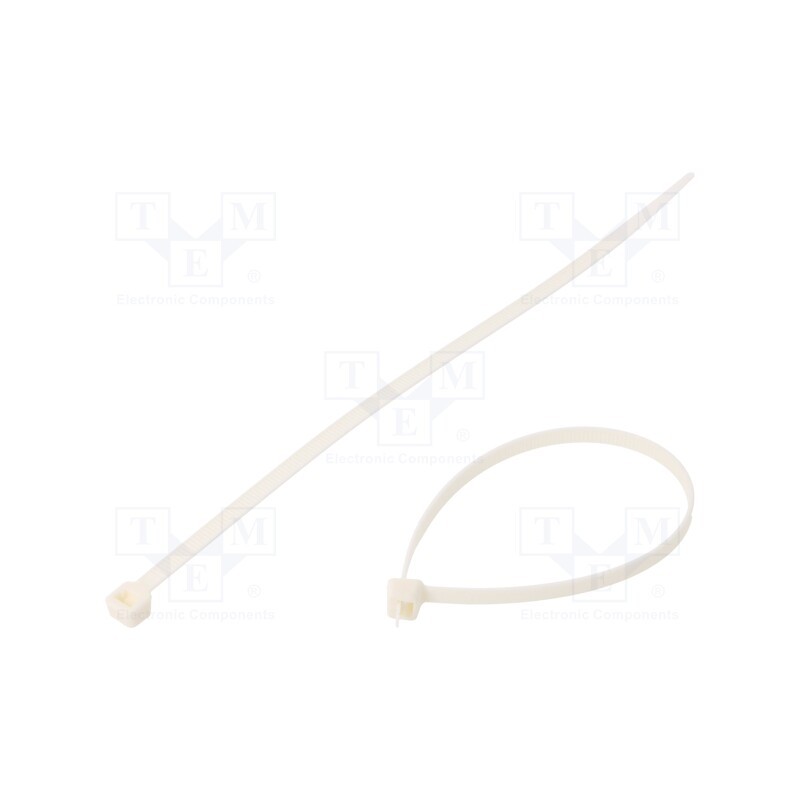 200 pcs : BMB2048V0 - Cable tie, L: 200mm, W: 4.8mm, polyamide, 230N, white, Ømax: 49.5mm