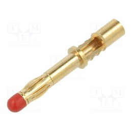 10 pcs : 22.1025 - Plug, 4mm banana, 32A, 1kV, gold-plated, Connection: soldered