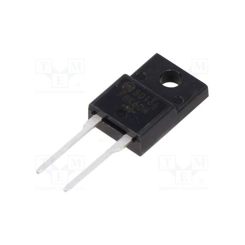 10 pcs : SF8K60M-5600 - Diode: rectifying, THT, 600V, 8A, Ifsm: 150A, FTO-220AG (SC91), 90ns