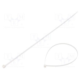 200 pcs : BMB3848V0 - Cable tie, L: 380mm, W: 4.8mm, polyamide, 230N, white, Ømax: 106.7mm