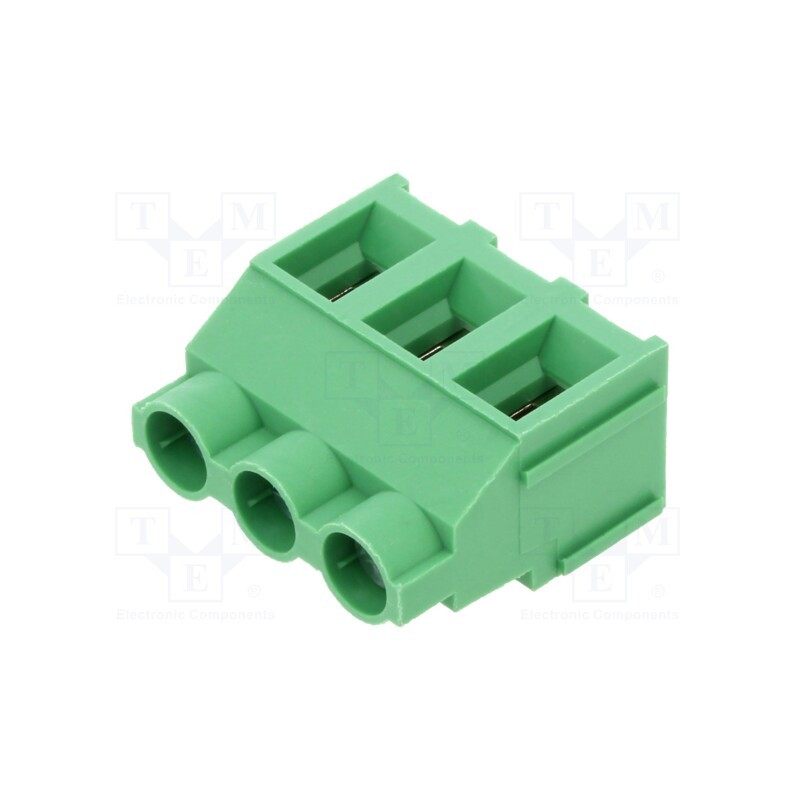 10 pcs : T70343500000G - PCB terminal block, 7.62mm, ways: 3, angled, terminal, on PCBs
