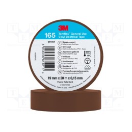 10 rol : 165BR5E - Tape: electrical insulating, W: 19mm, L: 20m, Thk: 0.15mm, brown