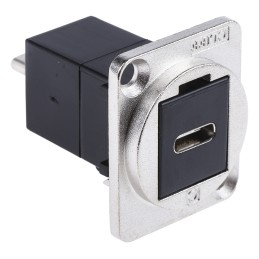 1 pcs - RS PRO Straight, Panel Mount, Female to Male Type C USB Connector