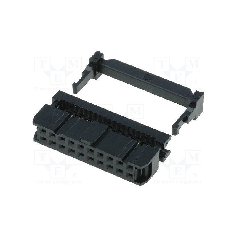 10 pcs : T812120A101CEU - Plug, IDC, female, PIN: 20, with cable clamp, IDC, for ribbon cable