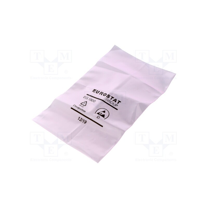 500 pcs : 20-007-0305 - Protection bag, ESD, L: 127mm, W: 76mm, Thk: 50um, polyetylene, pink