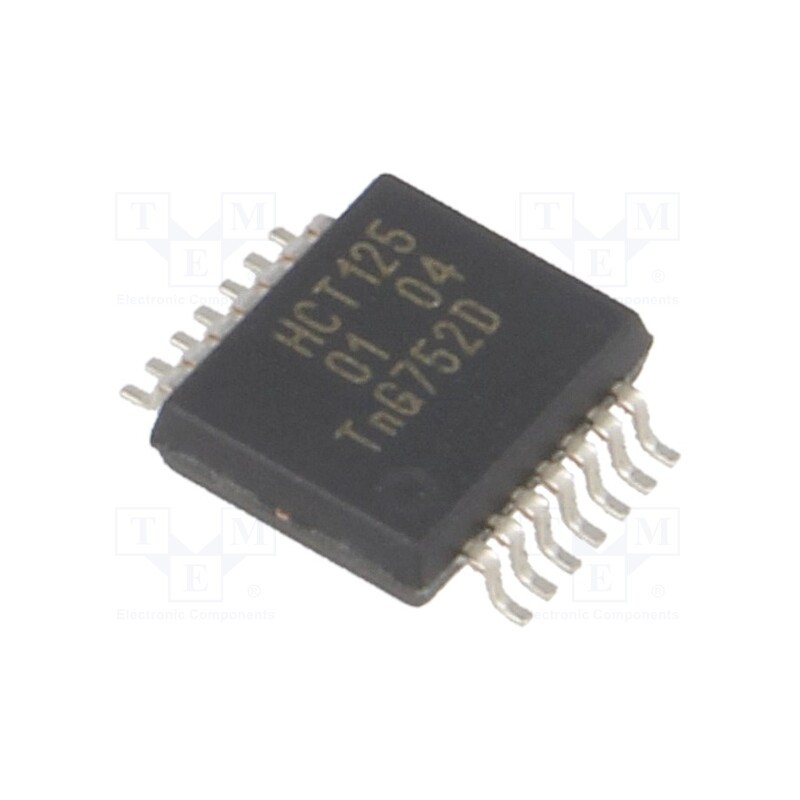 10 pcs : 74HCT125DB,112 - IC: digital, buffer,non-inverting,line driver, Ch: 4, CMOS,TTL