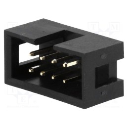 20 pcs : T821108A1S100CEU - Socket, IDC, male, PIN: 8, straight, THT, gold-plated, 2.54mm, black