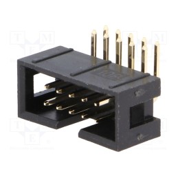 20 pcs : T821110A1R100CEU - Socket, IDC, male, PIN: 10, angled 90°, THT, gold-plated, 2.54mm
