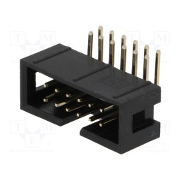 20 pcs : T821112A1R100CEU - Socket, IDC, male, PIN: 12, angled 90°, THT, gold-plated, 2.54mm