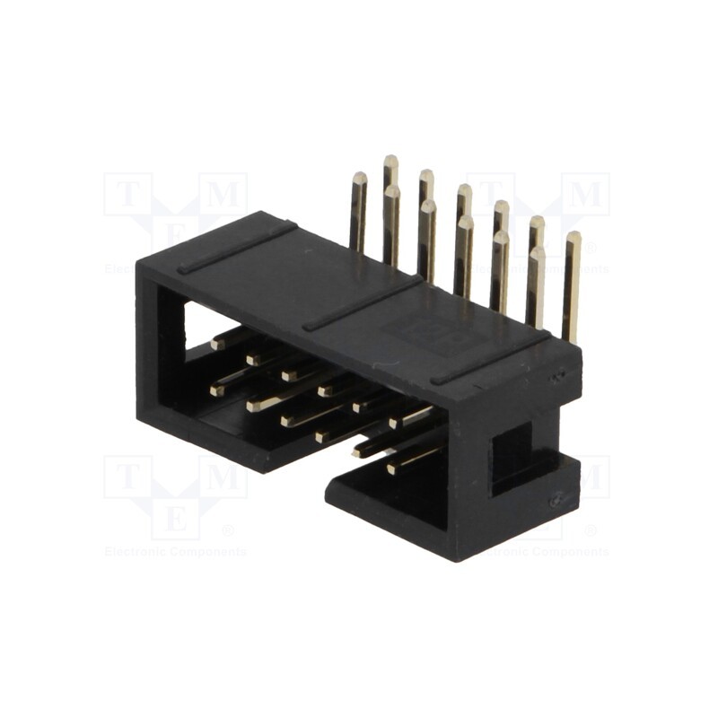 20 pcs : T821112A1R100CEU - Socket, IDC, male, PIN: 12, angled 90°, THT, gold-plated, 2.54mm