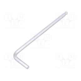 10 pcs : 113004MR - Wrench, hex key,spherical, HEX 4mm, tool steel, long, 104mm