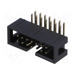 10 pcs : T821114A1R100CEU - Socket, IDC, male, PIN: 14, angled 90°, THT, gold-plated, 2.54mm
