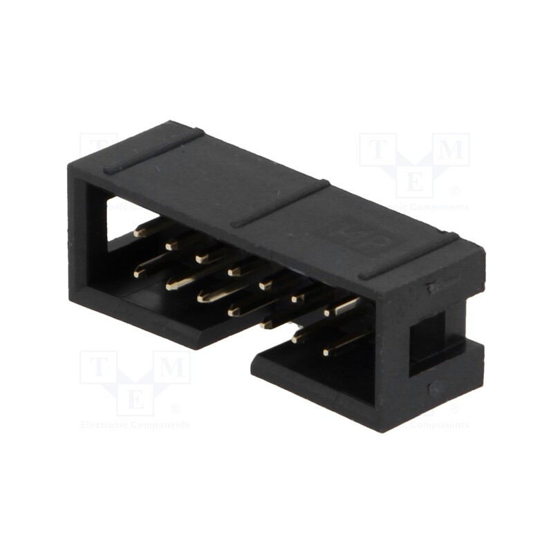 10 pcs : T821114A1S100CEU - Socket, IDC, male, PIN: 14, straight, THT, gold-plated, 2.54mm, black
