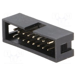 10 pcs : T821116A1S100CEU - Socket, IDC, male, PIN: 16, straight, THT, gold-plated, 2.54mm, black