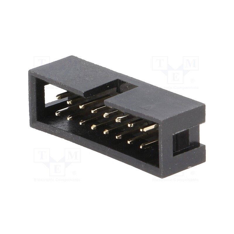 10 pcs : T821116A1S100CEU - Socket, IDC, male, PIN: 16, straight, THT, gold-plated, 2.54mm, black