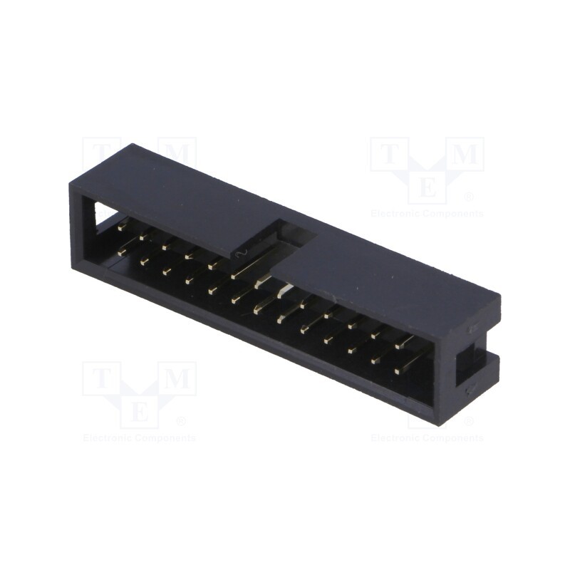 20 pcs : T821126A1S100CEU - Socket, IDC, male, PIN: 26, straight, THT, gold-plated, 2.54mm, black