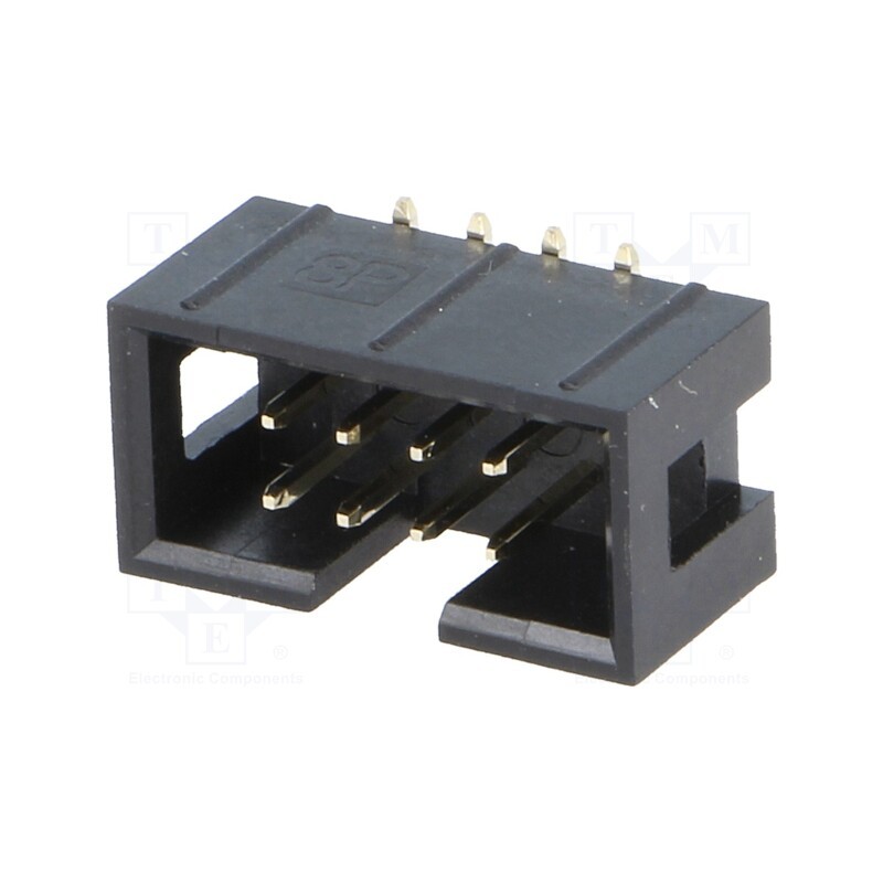 10 pcs : T821M108A1S100CEU-B - Socket, IDC, male, PIN: 8, vertical, SMT, gold flash, 2.54mm