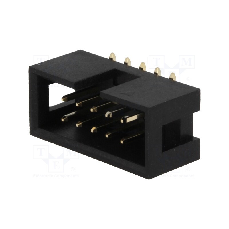 10 pcs : T821M110A1S100CEU-B - Socket, IDC, male, PIN: 10, vertical, SMT, gold flash, 2.54mm