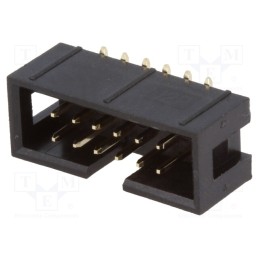 10 pcs : T821M112A1S100CEU-B - Socket, IDC, male, PIN: 12, vertical, SMT, gold flash, 2.54mm
