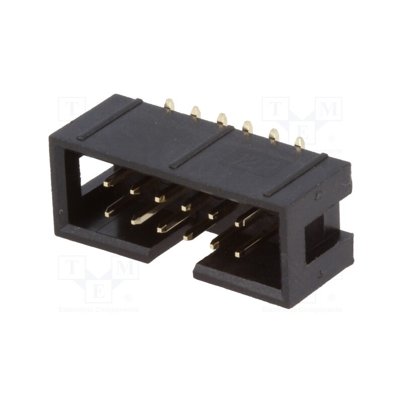10 pcs : T821M112A1S100CEU-B - Socket, IDC, male, PIN: 12, vertical, SMT, gold flash, 2.54mm