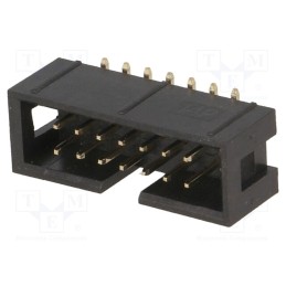 10 pcs : T821M114A1S100CEU-B - Socket, IDC, male, PIN: 14, vertical, SMT, gold flash, 2.54mm