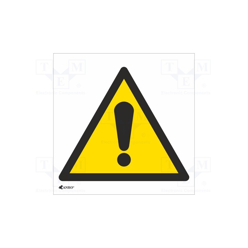 20 pcs : IW/001/C/F - Safety sign, warning, self-adhesive folie, W: 200mm, H: 200mm