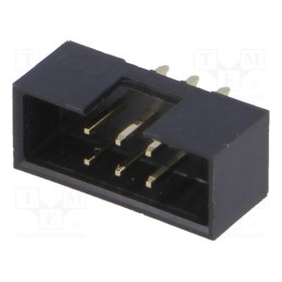 10 pcs : T823-106A1S100HEU - Socket, IDC, male, PIN: 6, straight, THT, gold-plated, 2mm, black