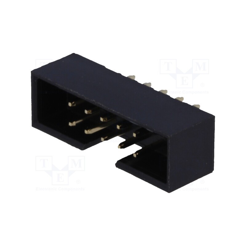 20 pcs : T823-110A1S100HEU - Socket, IDC, male, PIN: 10, straight, THT, gold-plated, 2mm, black