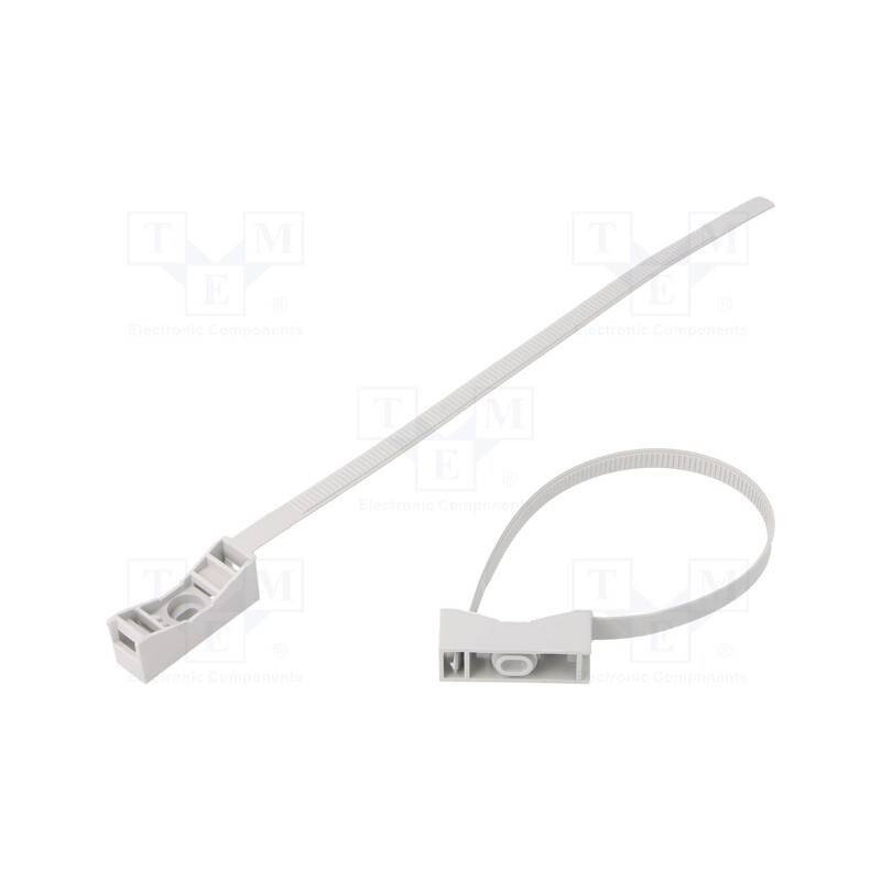 50 pcs : BMTPZFF40/63 - Cable strap clip, polyamide, Application: for braids, light grey