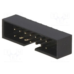 10 pcs : T823-114A1S100HEU - Socket, IDC, male, PIN: 14, straight, THT, gold-plated, 2mm, black