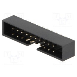 10 pcs : T823-120A1S100HEU - Socket, IDC, male, PIN: 20, straight, THT, gold-plated, 2mm, black