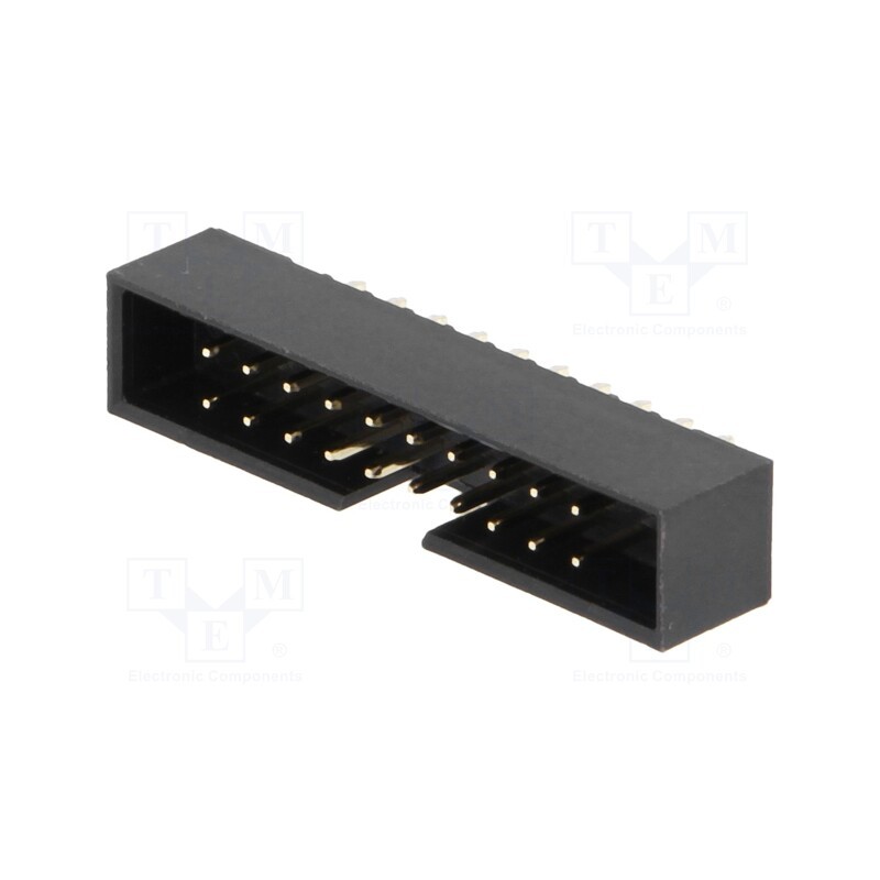 10 pcs : T823-120A1S100HEU - Socket, IDC, male, PIN: 20, straight, THT, gold-plated, 2mm, black