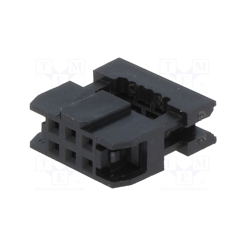 10 pcs : T826106A200CEU - Plug, IDC, female, PIN: 6, without strain relief, IDC, 1mm, black