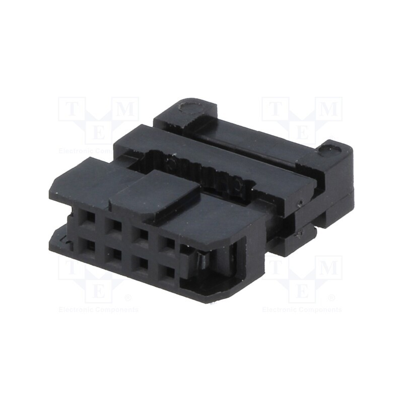 10 pcs : T826108A101CEU - Plug, IDC, female, PIN: 8, with cable clamp, IDC, for ribbon cable