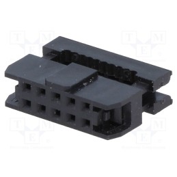 10 pcs : T826110A100CEU - Plug, IDC, female, PIN: 10, without strain relief, IDC, 1mm, black